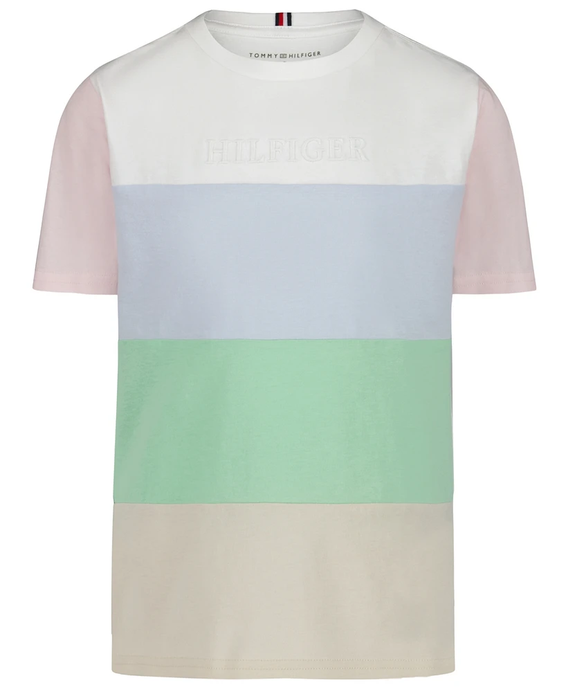 Tommy Hilfiger Big Boys Horizontal Pieced Short Sleeve T-Shirt