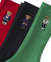 Polo Ralph Lauren Men's 3-Pk. Embroidered Bear Socks Giftbox