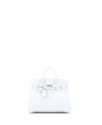 Pre-Owned Hermes Birkin 25 Handbag White Swift with Palladium Hardware