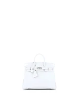 Pre-Owned Hermes Birkin 25 Handbag White Swift with Palladium Hardware