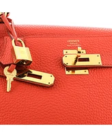 Pre-Owned Hermes Kelly 32 Handbag Orange Togo with Gold Hardware