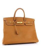 Pre-Owned Hermes Birkin Handbag Brown Ardennes with Gold Hardware