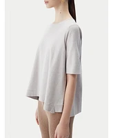 Gobi Cashmere Women's Box-Cut Cotton Silk Cashmere Blend T-Shirt