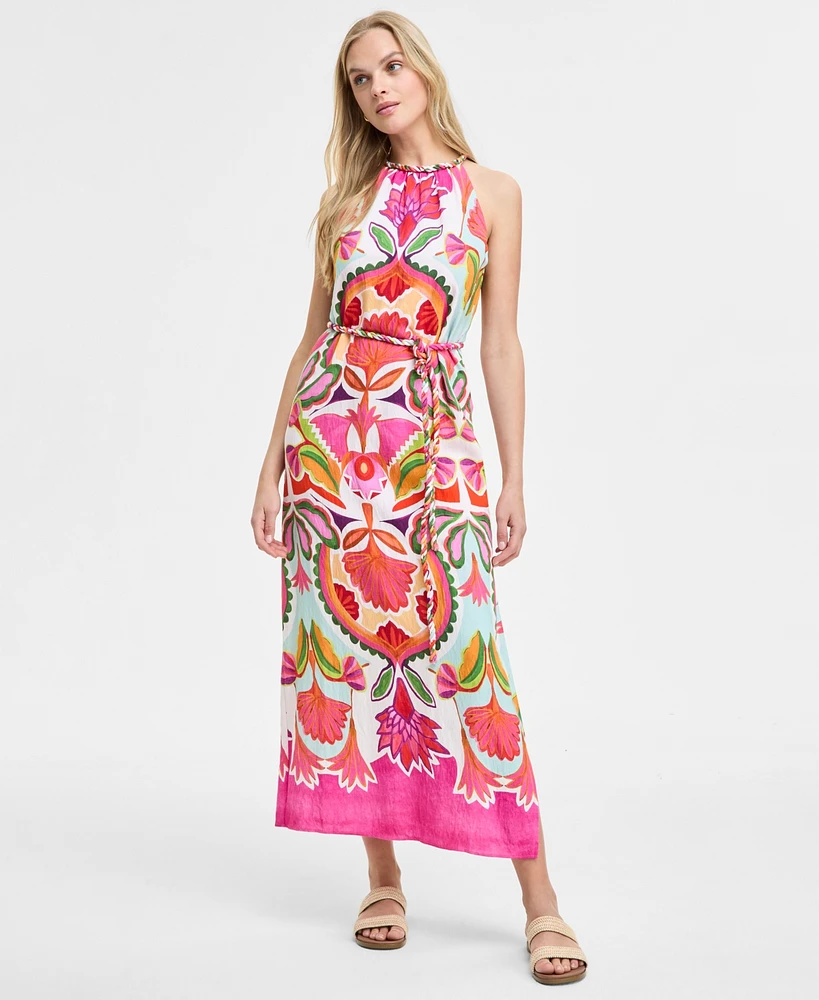 Vince Camuto Women's Printed Halter Sleeveless Maxi Dress