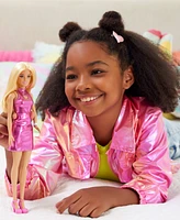 Barbie Fashionistas Doll 230 in Metallic Pink Minidress with Heart Cut-Out, Blond Hair