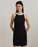 Lauren Ralph Women's Two-Tone Crepe Sleeveless Shift Dress