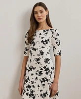 Lauren Ralph Women's Floral Stretch Cotton Midi Dress