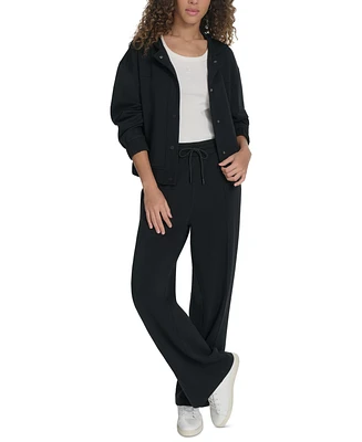 Starter Women's Scuba Solid-Color Snap Shacket