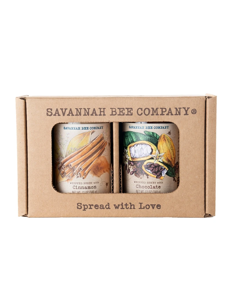 Savannah Bee Company Cinnamon and Chocolate Whipped Honey Gift Set, 12oz