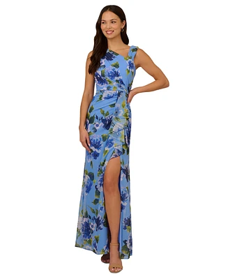 Adrianna Papell Women's Floral-Print Ruffled Gown