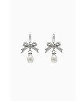 Bow Pearl Drop Earrings