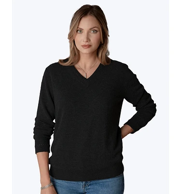 LuxLined Women's Cashmere Heather V-Neck