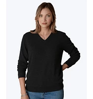LuxLined Women's Cashmere Heather V-Neck