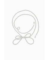 Pearl Bow Wrap Necklace