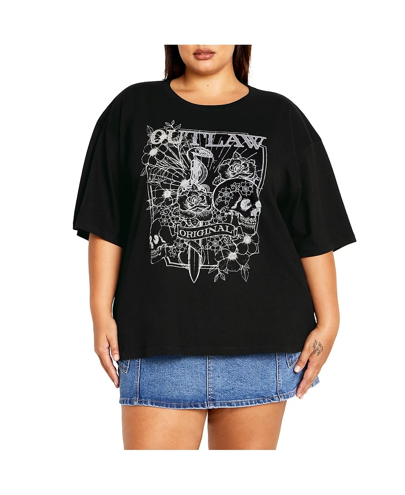 Plus Oversized Angels Tee