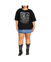 Plus Oversized Angels Tee