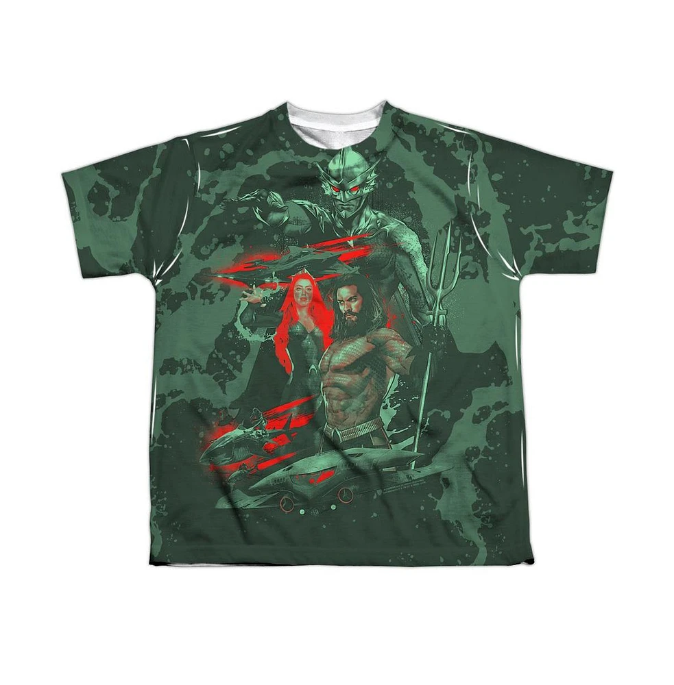 Aquaman Movie Boys Good And Evil Short Sleeve Poly Crew Tee / T-Shirt