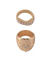 Rachel Rachel Roy Gold Tone 2pc Ring Set