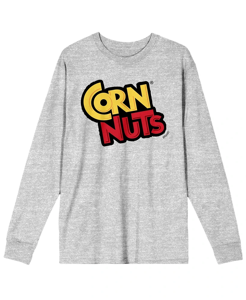 Corn Nuts Men's Logo Crew Neck Long Sleeve Natural Tee -Xl