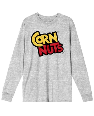 Corn Nuts Logo Crew Neck Long Sleeve Natural Men's Tee-3XL