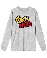 Corn Nuts Logo Crew Neck Long Sleeve Natural Men's Tee-3XL