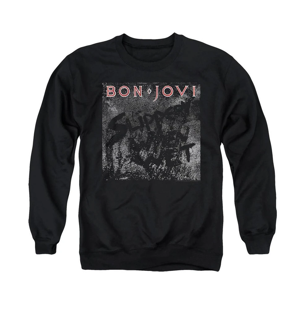 Bon Jovi Mens Slippery Cover Adult Crewneck Sweatshirt