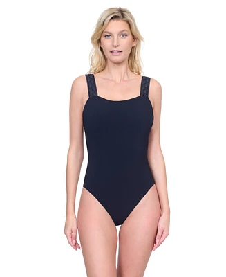 Beaute Luxury Square Neck One-Piece Swimsuit