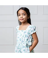 Hope & Henry Little Girls Linen Puff Sleeve Smocked Waist Jumpsuit