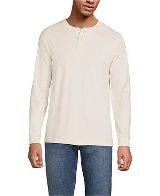 Lands' End Men's Super-t Long Sleeve Henley Shirt