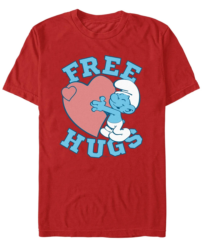 Fifth Sun Men's Smurf's Free Hugs Short Sleeve T-Shirt