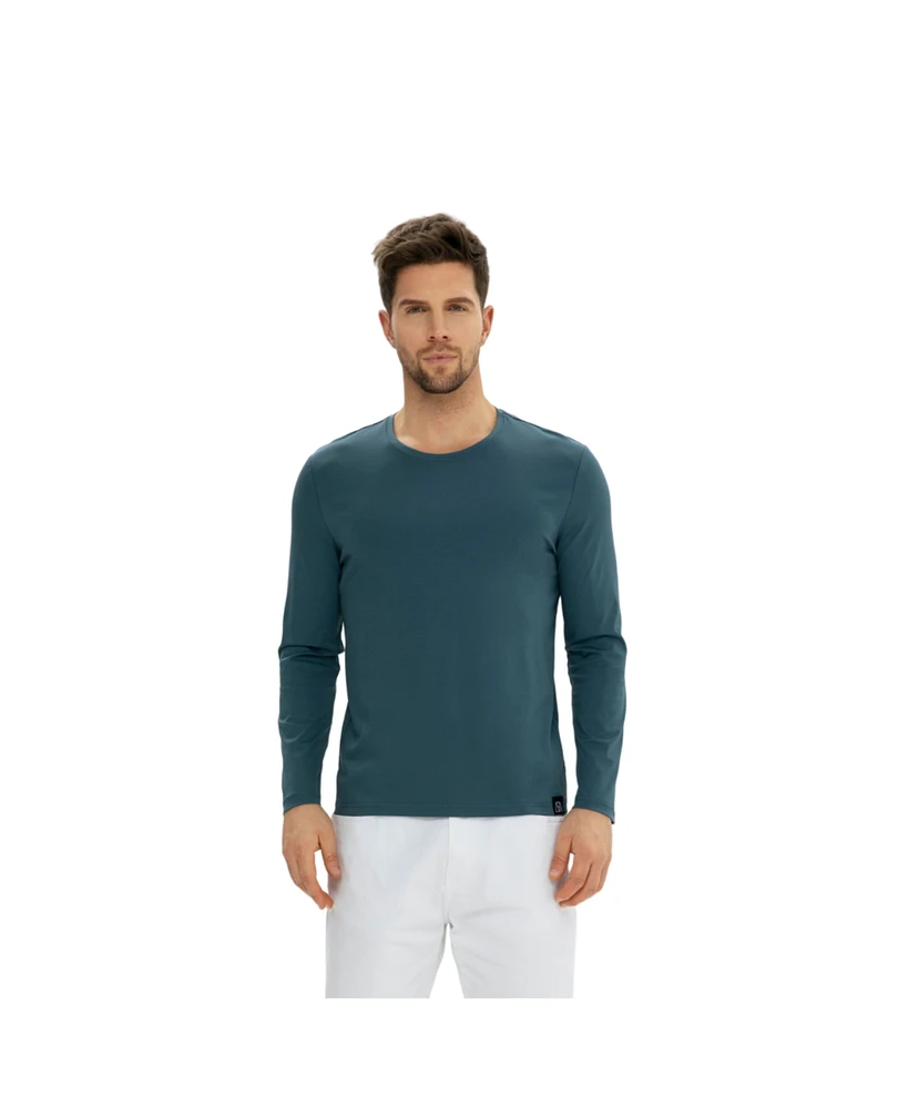 Bellemere New York Men's Men Crew-Neck Cotton Long Sleeves