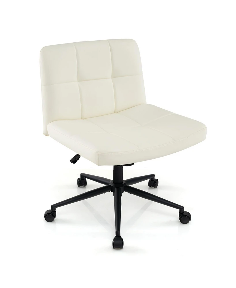 Armless Desk Chair with Wheels Compact and Stylish Office for Home or Workspaces