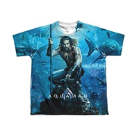 Aquaman Movie Boys Poster Short Sleeve Poly Crew Tee / T-Shirt