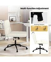 Armless Desk Chair with Wheels Compact and Stylish Office for Home or Workspaces