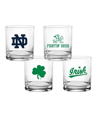 Indigo Falls Notre Dame Fighting Irish 4-Pack Collector's 14oz. Rocks Glass Set