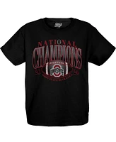 Blue 84 Big Boys and Girls Black Ohio State Buckeyes College Football Playoff 2024 National Champions Ace Slot T-Shirt