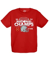 Blue 84 Big Boys and Girls Scarlet Ohio State Buckeyes College Football Playoff 2024 National Champions Schedule T-Shirt