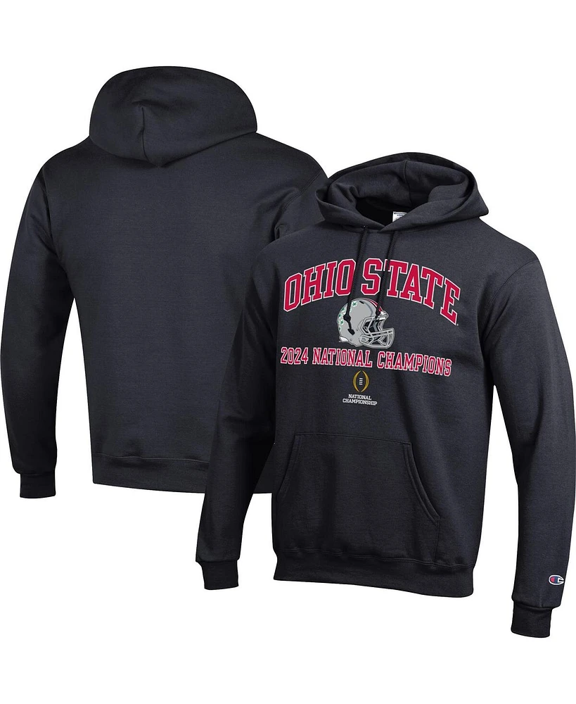 Champion Men's Black Ohio State Buckeyes College Football Playoff 2024 National Champions Helmet Pullover Hoodie