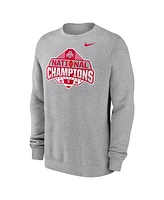 Nike Men's Heather Gray Ohio State Buckeyes College Football Playoff 2024 National Champions Logo Pullover Sweatshirt