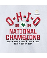 Fanatics Men's White Ohio State Buckeyes College Football Playoff 2024 National Champions Hometown Alternate Pullover Sweatshirt