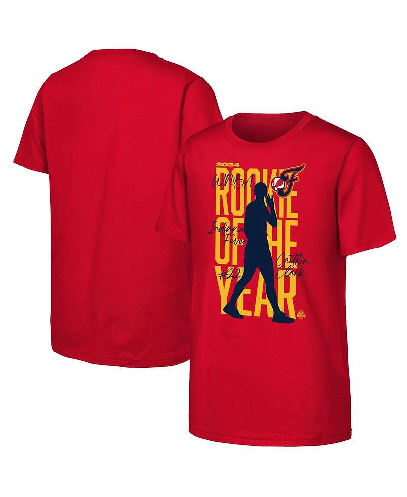 Outerstuff Big Boys and Girls Red Caitlin Clark Indiana Fever 2024 Wnba Rookie of the Year T-Shirt