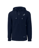 Cutter & Buck Men's Navy Los Angeles Dodgers Roam Tri-Blend Half-Zip Hoodie