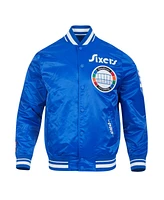 Pro Standard Men's Royal Philadelphia 76ers 2024/25 City Edition Chenille Satin Full-Snap Jacket