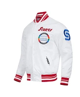 Pro Standard Men's White Philadelphia 76ers 2024/25 City Edition Chenille Satin Full-Snap Jacket