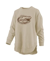 Pressbox Women's Tan Florida Gators Poncho Fleece Pullover Sweatshirt