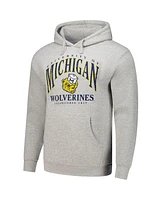 League Collegiate Wear Men's Heather Gray Michigan Wolverines Tall Arch Essential Pullover Hoodie