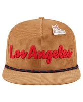 New Era Men's Tan La Clippers Victory Grove Corduroy Sneaker Pin Golfer Snapback Hat