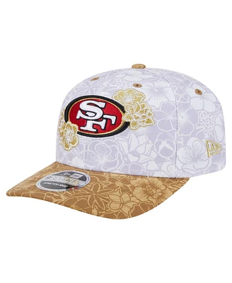 New Era Men's White/Gold San Francisco 49ers Aapi Apex Collection Floral 9SEVENTY Stretch-Snap Hat