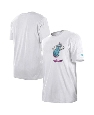 New Era Men's White Miami Heat 2024/25 City Edition Chenille Heavyweight T-Shirt