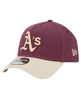 New Era Men's Maroon Athletics Moleskin Crown A-Frame 9FORTY Adjustable Hat